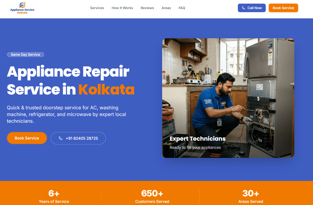 Appliance Service Kolkata — local service website